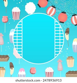 Japanese summer festival background illustration