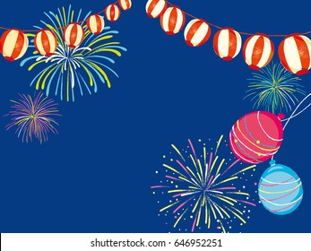 japanese summer festival vector Illustration