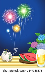 The Japanese summer night scenery