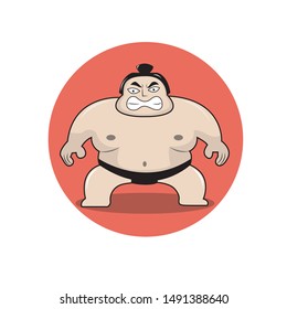 Japanese sumo cartoon vector drawing