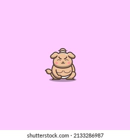 japanese sumo dog vector illustration