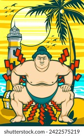 japanese sumo illustration for your print