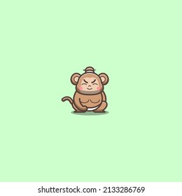 japanese sumo monkey vector illustration