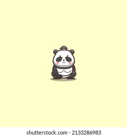 japanese sumo panda vector illustration