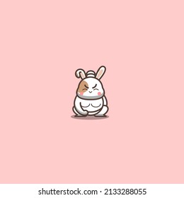 japanese sumo rabbit vector illustration
