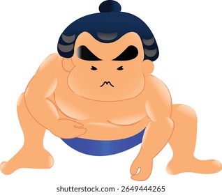 Japonês Sumo Wrestler em azul mawashi