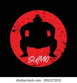 japanese Sumo wrestler with grunge background vector