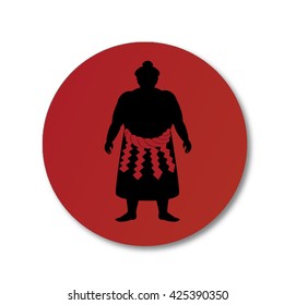 japanese Sumo wrestler and japan national flag .vector art