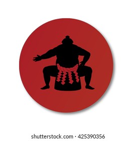 japanese Sumo wrestler and japan national flag .vector art