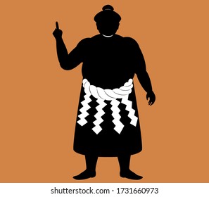 japanese Sumo wrestler . silhouette vector art
