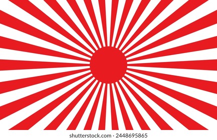 Japanese Sun rays Pattern Background. Abstract Background Cartoon Sunlight Japan Style.