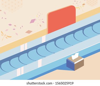 Japanese Sushi Belt Graphic Vector