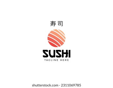 Japanese Sushi Dish Seafood Restaurant Bar logo design