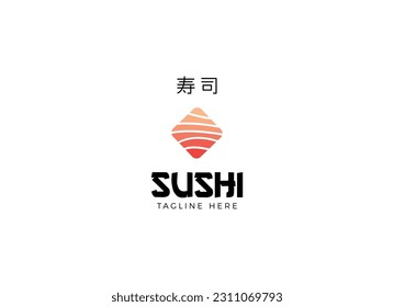 Japanese Sushi Dish Seafood Restaurant Bar logo design