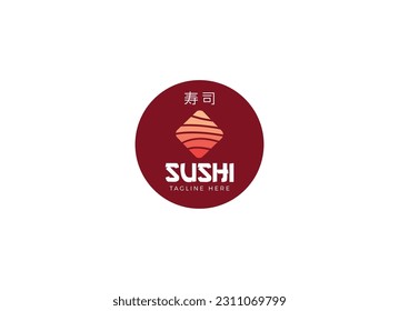 Japanese Sushi Dish Seafood Restaurant Bar logo design