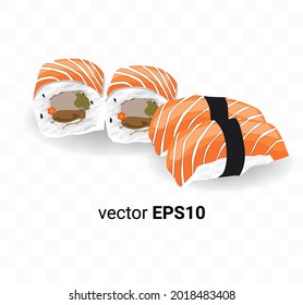 Japanese sushi food illustration vector image