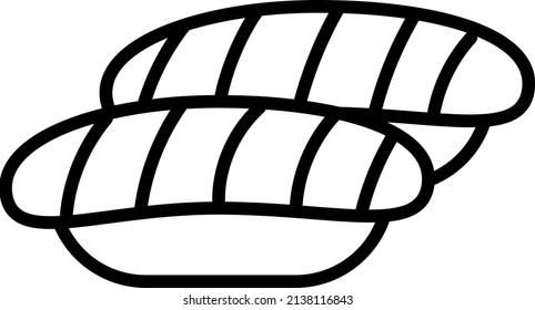Japanese Sushi Outline Food Icon 
