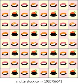 Japanese Sushi Pattern Seamless Background