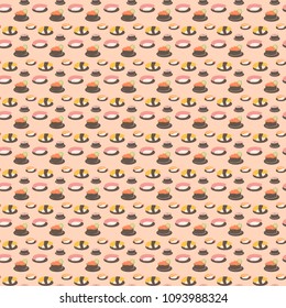 Japanese Sushi Pattern Seamless Background