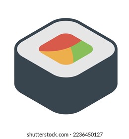 Japanese sushi rolls. Vector illustration isolated on white background.