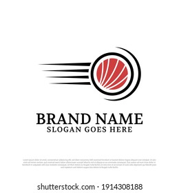 Japanese Sushi Seafood delivery logo design inspiration, can use food and drink shop brand concepts