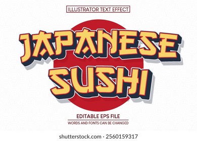 japanese Sushi Text Effect.editable text effect