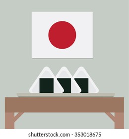 Japanese sushi triangle flag