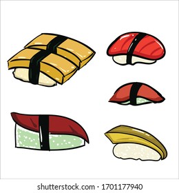 japanese sushi vector icon illustration