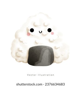 Japanese Sushi in watercolor style vector illustration