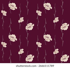 Patrón sin fisuras de Vector de otoño de flores dulces japonesas