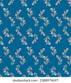 Japanese Sweet Flower Leaf Vector Seamless Pattern