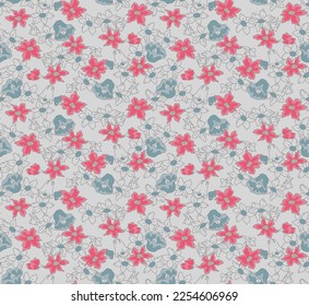 Japanese Sweet Flower Vector Seamless Pattern