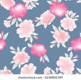 Japanese Sweet Flower Vector Seamless Pattern