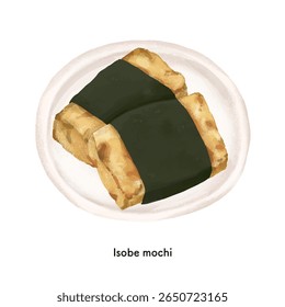 
Japanese sweets_Fruit Daifuku Mikan - Colored pencil illustration
