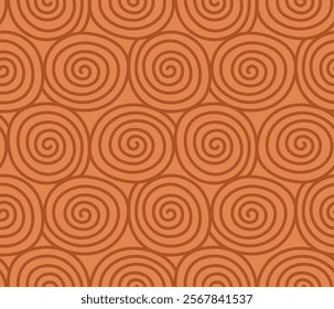 Japanese Swirl Line Ring Vector Seamless Pattern