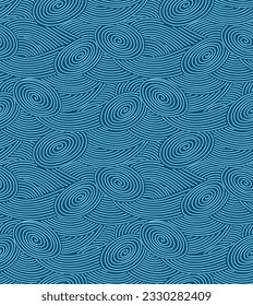 Japanese Swirl Wave Line Vector Seamless Pattern