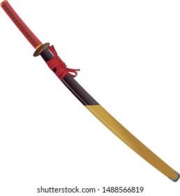 Japanese sword Knife weapon vector