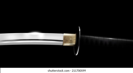 Japanese sword. Vector eps 10