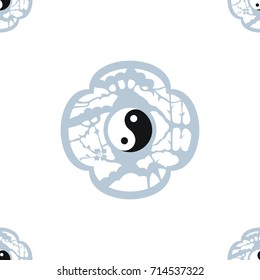 Japanese symbol men's and women's beginnings. Symbol yin yang.  Vector color background.