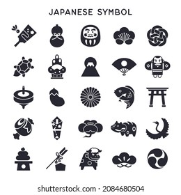 Japanese symbol, New Year icon collection.