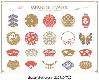 Japanese symbol and Japanese pattern frame collection.