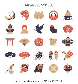 Japanese Symbol.New Year Icon Set,2023.