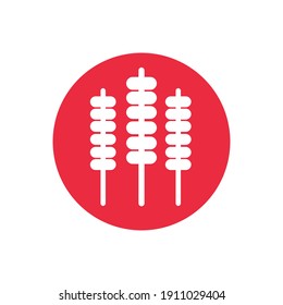 Japanese taichan satay icon, a simple symbol of street food