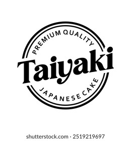 Japanese taiyaki cake logo vector illustration template