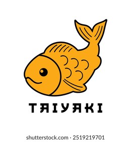 Plantilla japonesa de la Ilustración vectorial del logotipo de la torta del taiyaki