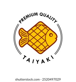 Modelo japonês de ilustração de vetor de logotipo de bolo taiyaki