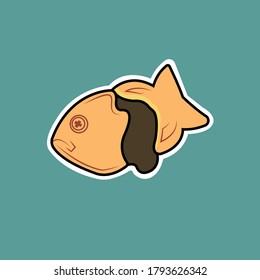 Japanese Taiyaki Food Character Vector for Icon and Sticker