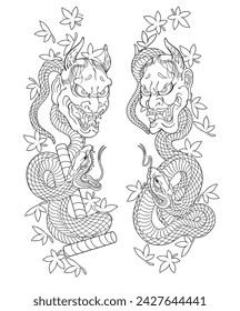 japanese tattoo coloring page, japanese tattoo, tattoo coloring page, japanese art