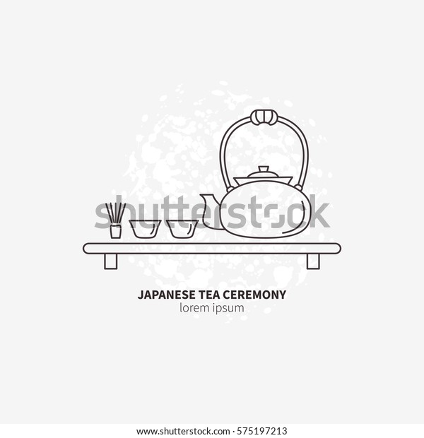 Japanese Tea Ceremony Vector Illustration All Stock Vector (Royalty