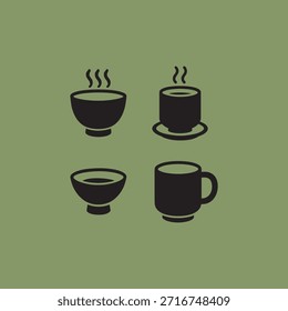 Japanese tea cup icon flat vector design.